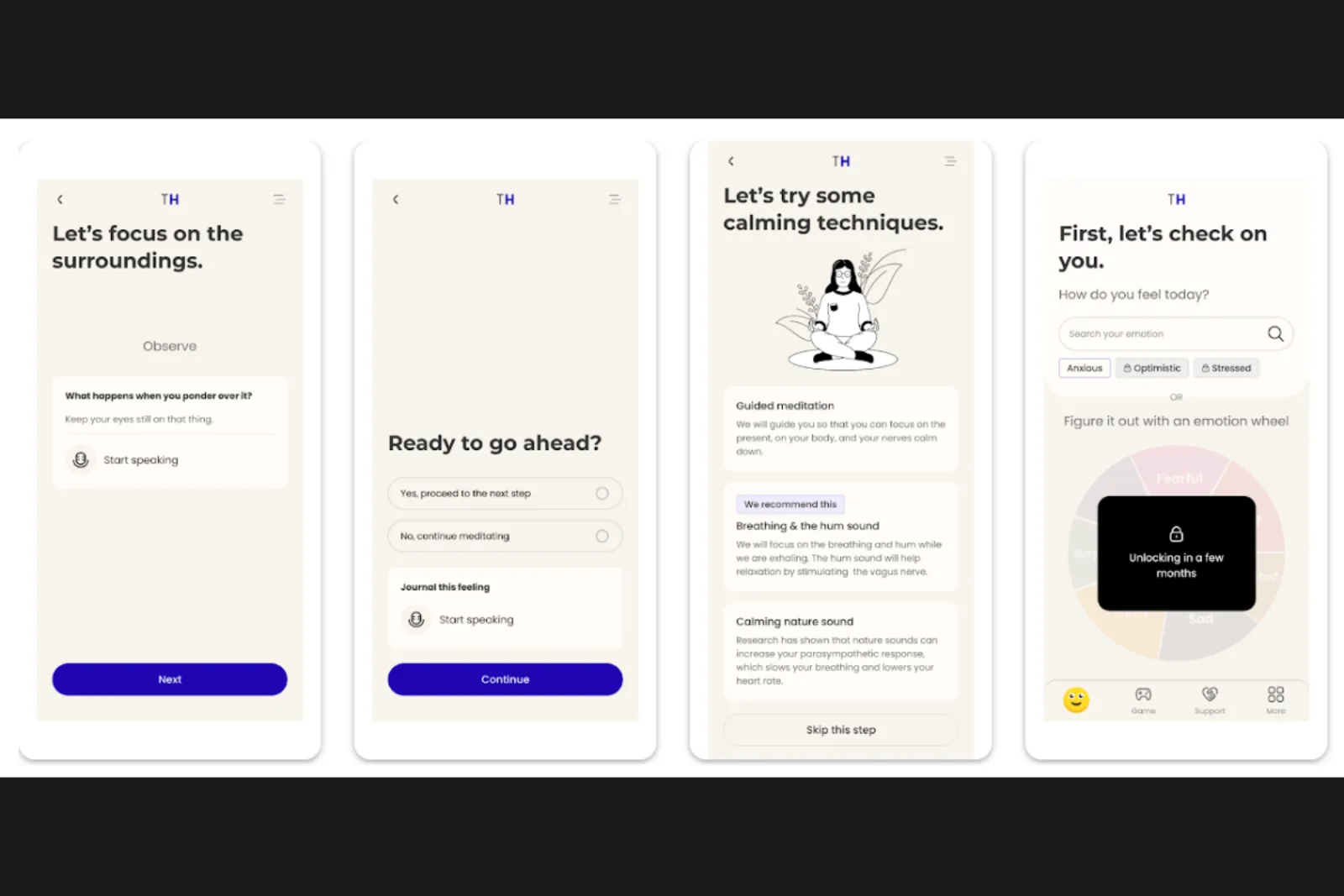 TherapyHear app screens